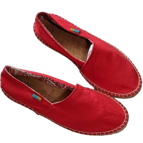 UBUNTU Afridrilles handmade espadrille red canvas fair trade, slip on men\'s 11W main image 7